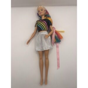 Mattel Barbie Rainbow Sparkle Hair Doll w Long Blonde Rainbow Hair